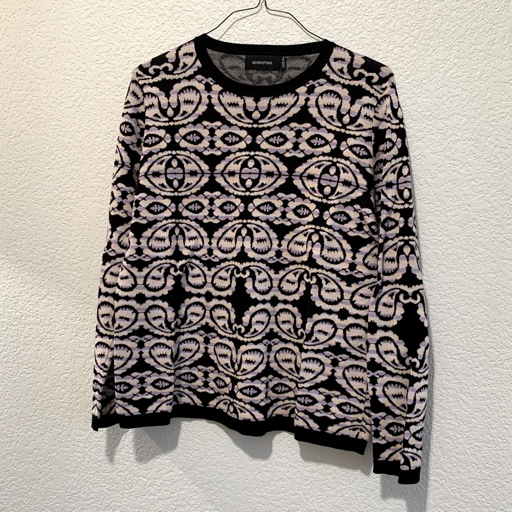 Minkpink Purple & Black Sweater